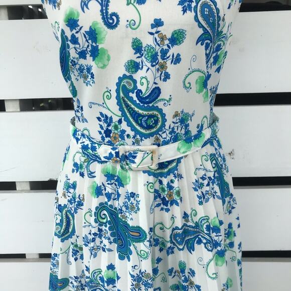 Vintage 50s 60s handmade dress with pleated swing skirt - Picture 6 of 11
